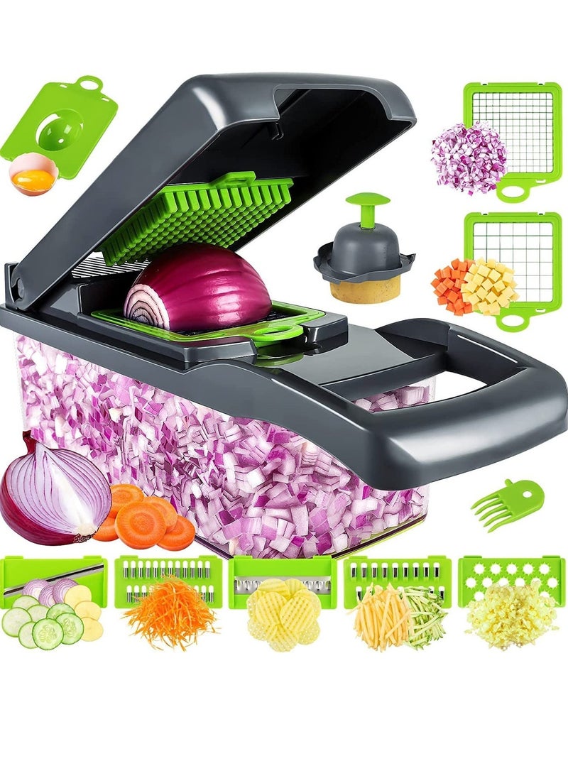 Raxoom Vegetable Chopper, Pro Onion Chopper, Multifunctional 13 in 1 Food Chopper, Kitchen Vegetable Slicer Dicer Cutter, - Image 1