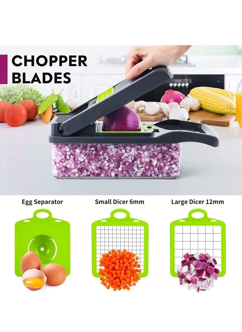 Raxoom Vegetable Chopper, Pro Onion Chopper, Multifunctional 13 in 1 Food Chopper, Kitchen Vegetable Slicer Dicer Cutter, - Image 2