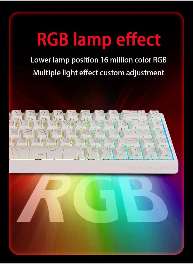MADLIONS Mad68 HE RGB White Contour Side Engraving 8000HZ 0.01mm Magnetic Switches FPS Gaming Mechanical Keyboard Hot Swap Magnetic Switches Quick Trigger Birthday Holiday Gift  - Image 5