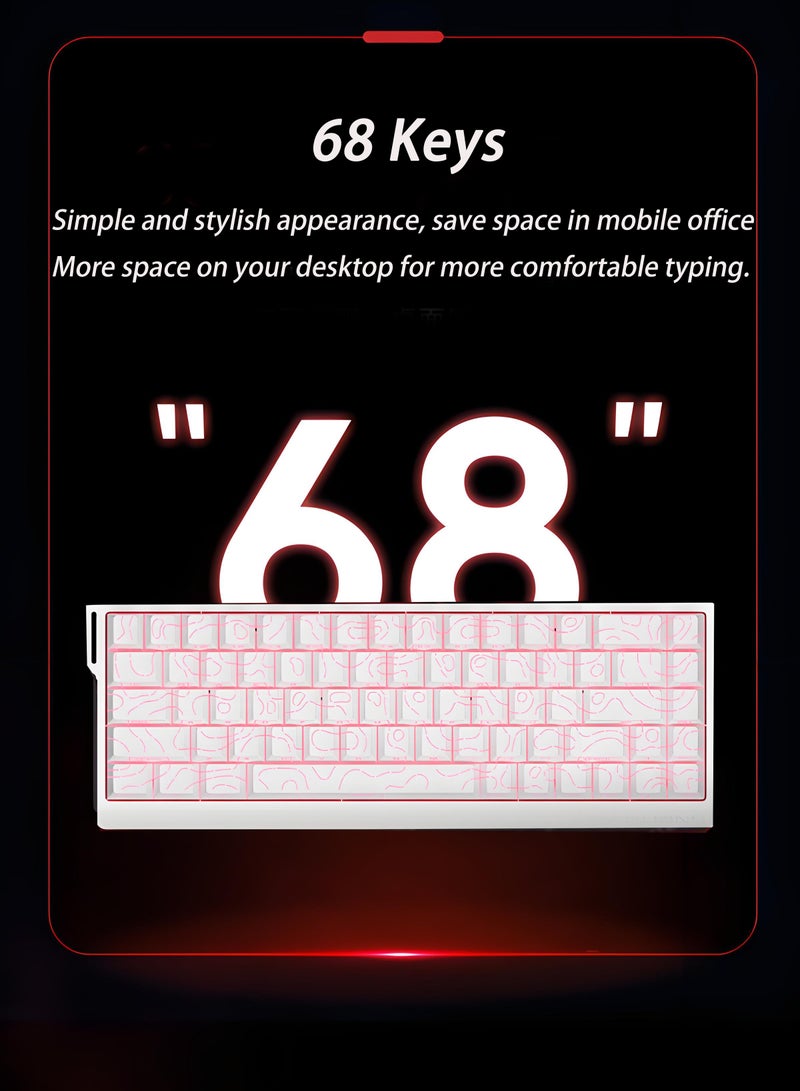 Mad68 HE RGB Gaming Keyboard 8000HZ 0.01mm Magnetic Switches FPS  Mechanical Keyboard Hot Swap Magnetic Switches Quick Trigger Birthday Holiday Gift (White Contour Side Engraving)