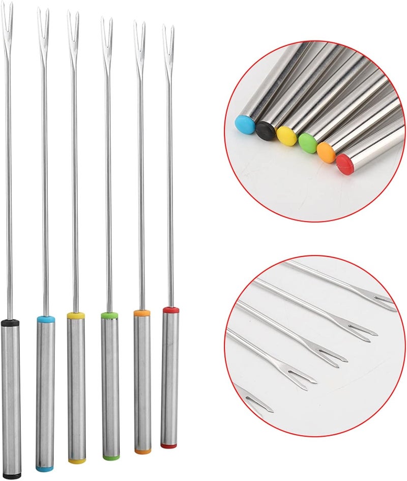 Fondue Forks,6pcsSet Stainless Steel Forks Lot, Chocolate Cheese Dessert Fondue Pot Forks Kitchen Tool Tableware for Chocolate Fountain Cheese - Image 5