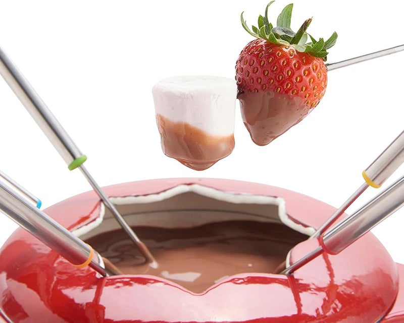 Fondue Forks,6pcsSet Stainless Steel Forks Lot, Chocolate Cheese Dessert Fondue Pot Forks Kitchen Tool Tableware for Chocolate Fountain Cheese - Image 3