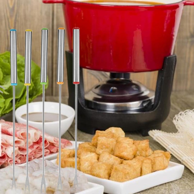 Fondue Forks,6pcsSet Stainless Steel Forks Lot, Chocolate Cheese Dessert Fondue Pot Forks Kitchen Tool Tableware for Chocolate Fountain Cheese - Image 4