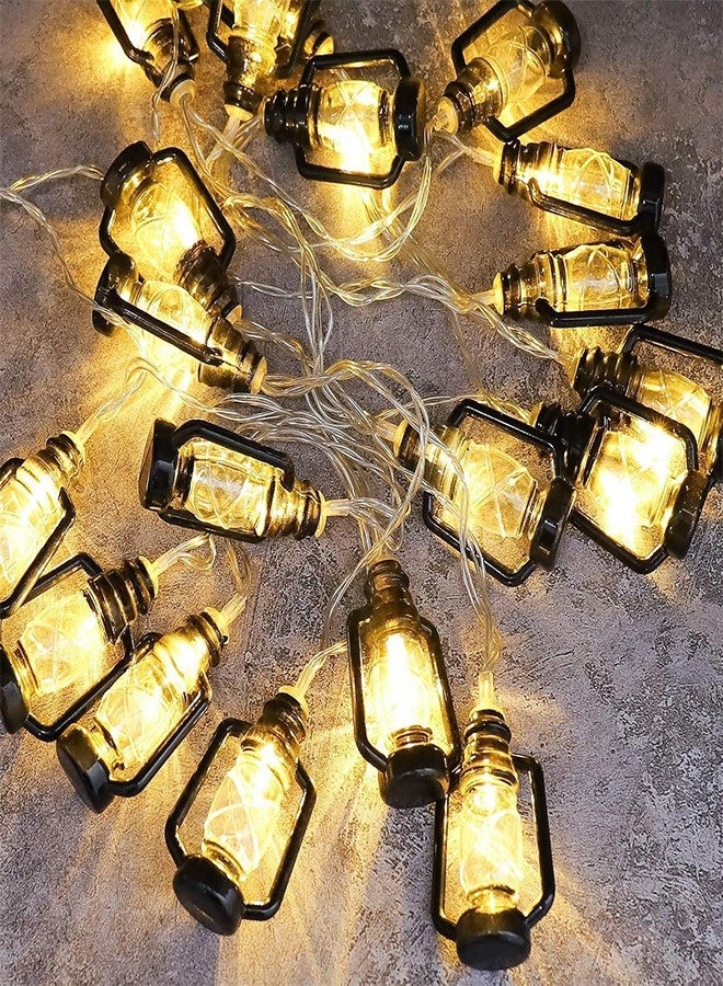 نيبمينينت إضاءة زينة رمضان، أضواء معلقة لرمضان للاستخدام الداخلي والخارجي في الفناء والحديقة وزينة حفلات الزفاف والمنزل (أسود)  - Image 3