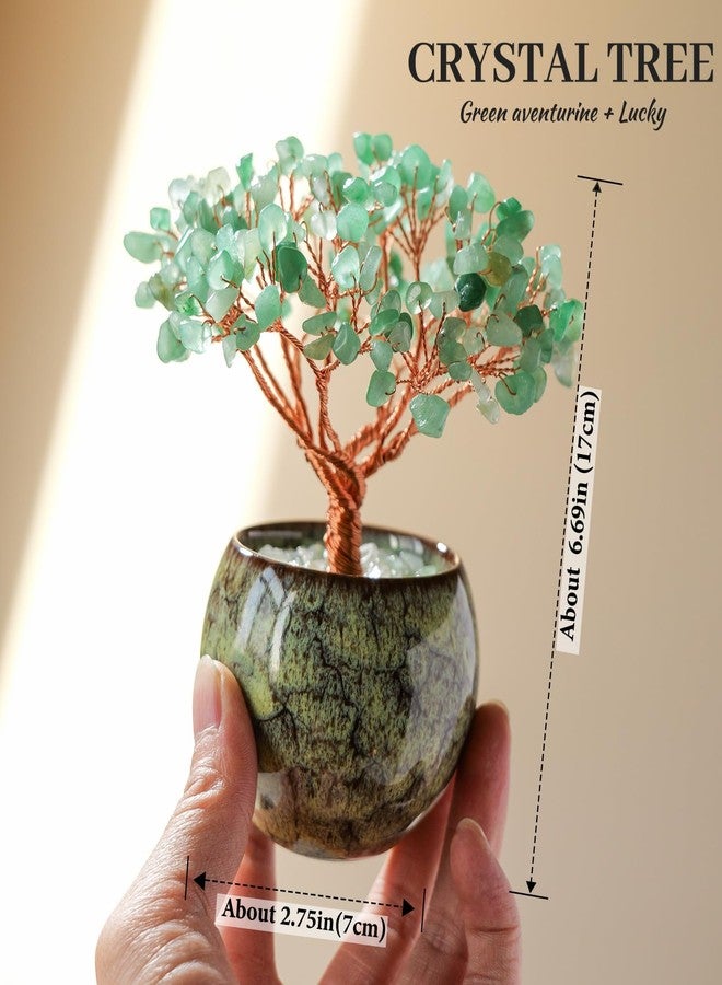 Runyangshi Crystal Tree of Life - Natural Green Aventurine Gemstone Tree, Handcrafted with 216 Crystal Gravel, for Feng Shui, Luck, Prosperity, Abundance, Home Decor, Spiritual Gift for Women - Image 2
