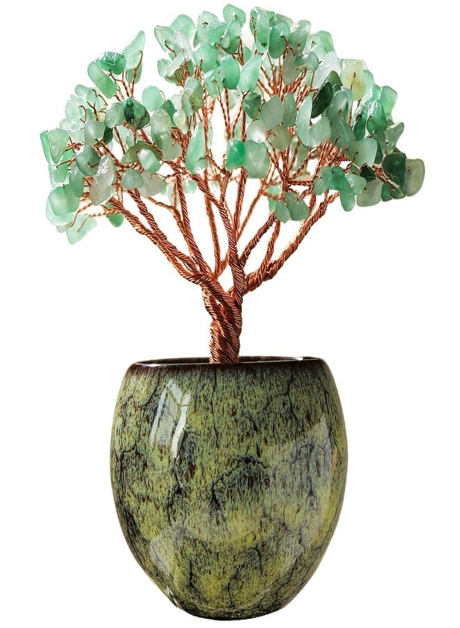 Runyangshi Crystal Tree of Life - Natural Green Aventurine Gemstone Tree, Handcrafted with 216 Crystal Gravel, for Feng Shui, Luck, Prosperity, Abundance, Home Decor, Spiritual Gift for Women - Image 1