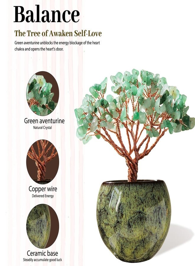 Runyangshi Crystal Tree of Life - Natural Green Aventurine Gemstone Tree, Handcrafted with 216 Crystal Gravel, for Feng Shui, Luck, Prosperity, Abundance, Home Decor, Spiritual Gift for Women - Image 3