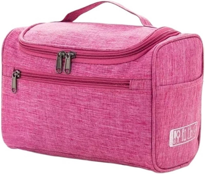 Waterproof Hook Up For Women Cosmetic Bag Travel Organizer Men Makeup Bag Make Up Case Bathroom Toiletry Pouch Wash Neceser(Rose red) - Image 1