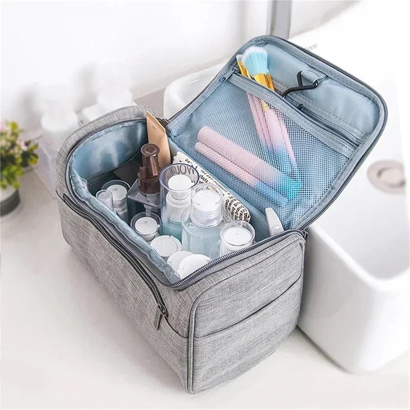Waterproof Hook Up For Women Cosmetic Bag Travel Organizer Men Makeup Bag Make Up Case Bathroom Toiletry Pouch Wash Neceser(Rose red) - Image 2