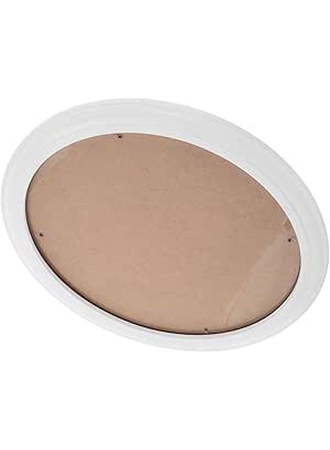 White Solid Wood Oval Picture Frame 12 Inch Hanging Wall Decor Photo Holder - Image 1