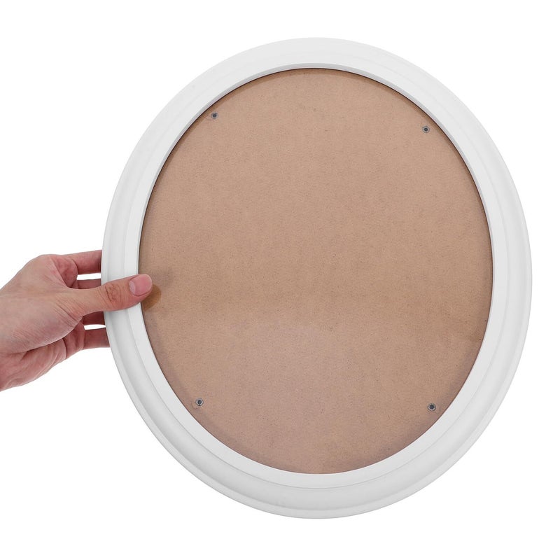 White Solid Wood Oval Picture Frame 12 Inch Hanging Wall Decor Photo Holder - Image 4