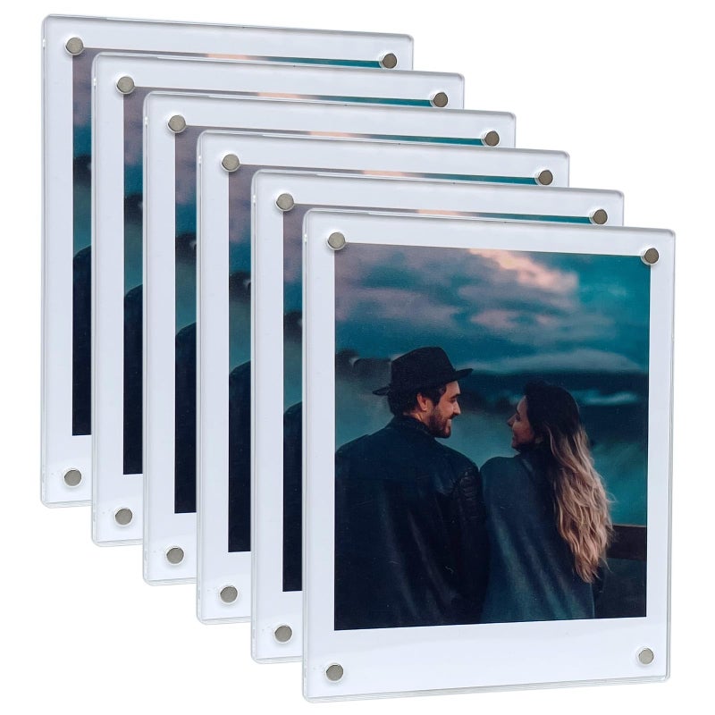 SULEPE Magnetic Polaroid Picture Frame 35x425 Fridge Magnet Frame for Polaroid Now iType600SX70OneStepInstax Wide 300200210 Photo Instant Photo Frame 6Packs 12Panels - Image 2