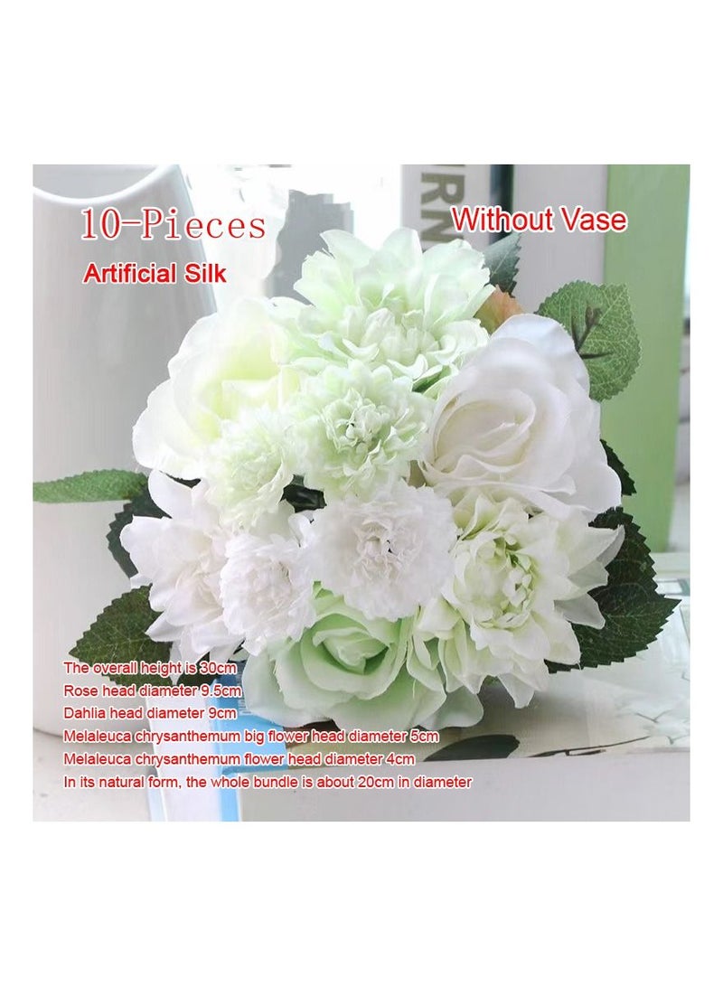 10-Bouquets Simulation Plant Flowers,Artificial Silk Flower,Fake Plant Flower Home Decoration without Vase - Image 1