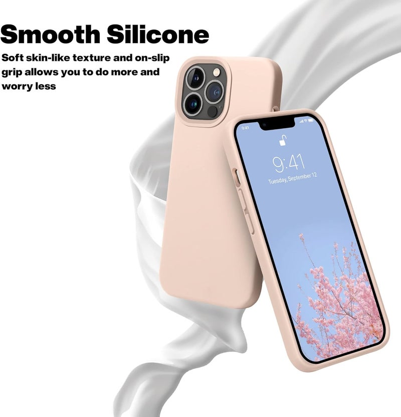 اوتوفلاي حافظة مصممة لـ iPhone 13 Pro Max، حافظة هاتف سيليكون مقاوم للصدمات رفيعة ونحيفة لـ iPhone 13 Pro Max 6.7 بوصة (وردي) - Image 2