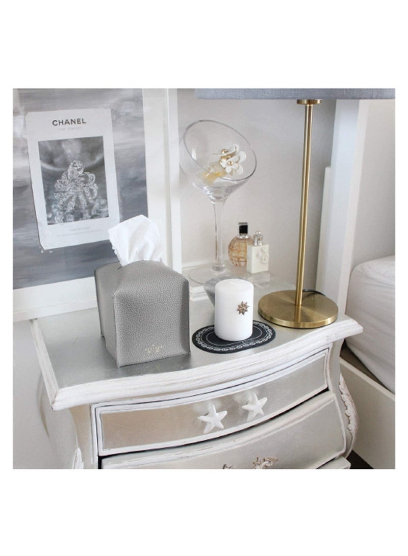 SYOSI 1 Piece Modern PU Leather Square Tissue Box Holder Decorative Holder  - Image 5