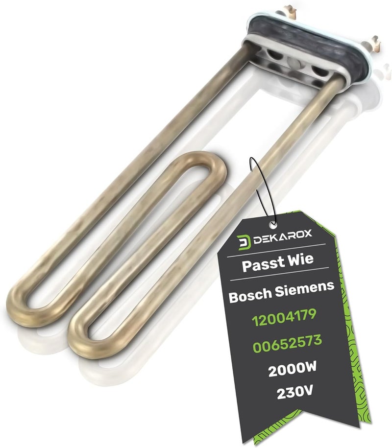 Dekarox Heating Element Heating Rod 2000W 230V for Bosch Siemens Balay Neff Constructa 12004179 00652573 652573 for washing machine like iQ100 iQ300 iQ500 varioPerfect Avantixx Classixx Maxx - Image 1