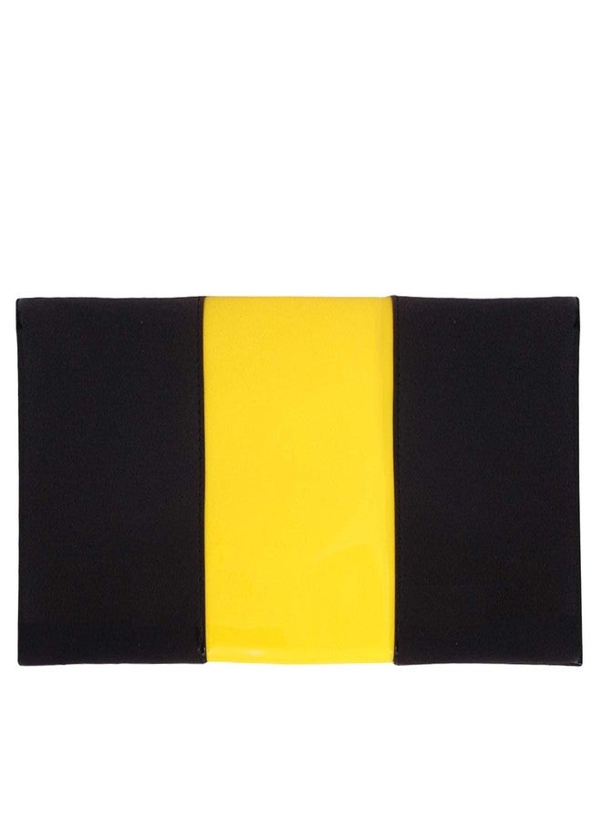 JNB Patent Color Block Envelope Clutch for Women with Detachable Chain Zipper Pocket Gold Hardware 11.25 x 0.5 x 6 Inches Yellow/Black - Image 2