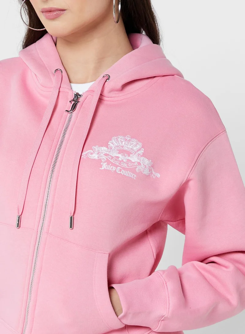 Juicy Couture Zipped Logo Hoodie