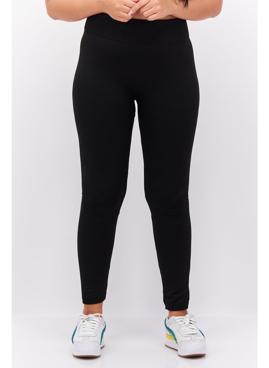 True Rock Women Pull On Plain Leggings, Black  - Image 1