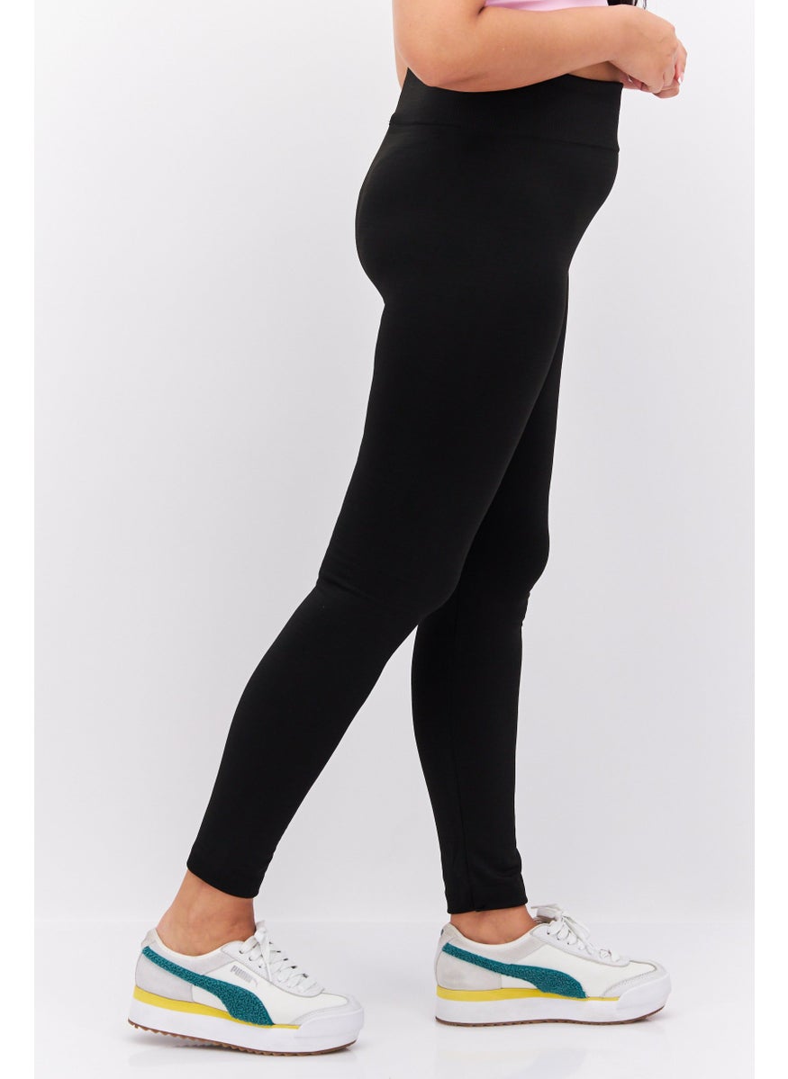 True Rock Women Pull On Plain Leggings, Black  - Image 2