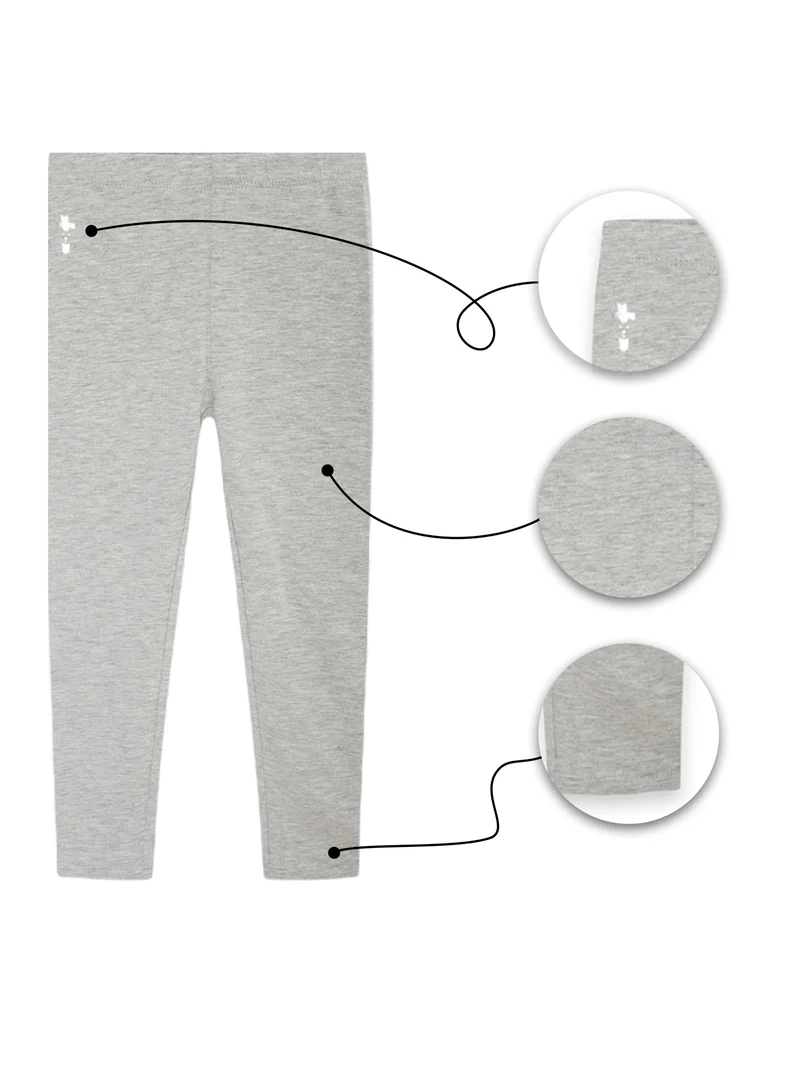 CANADA HOUSE Casual and Sporty Style Light Grey Cotton Leggings for Girls