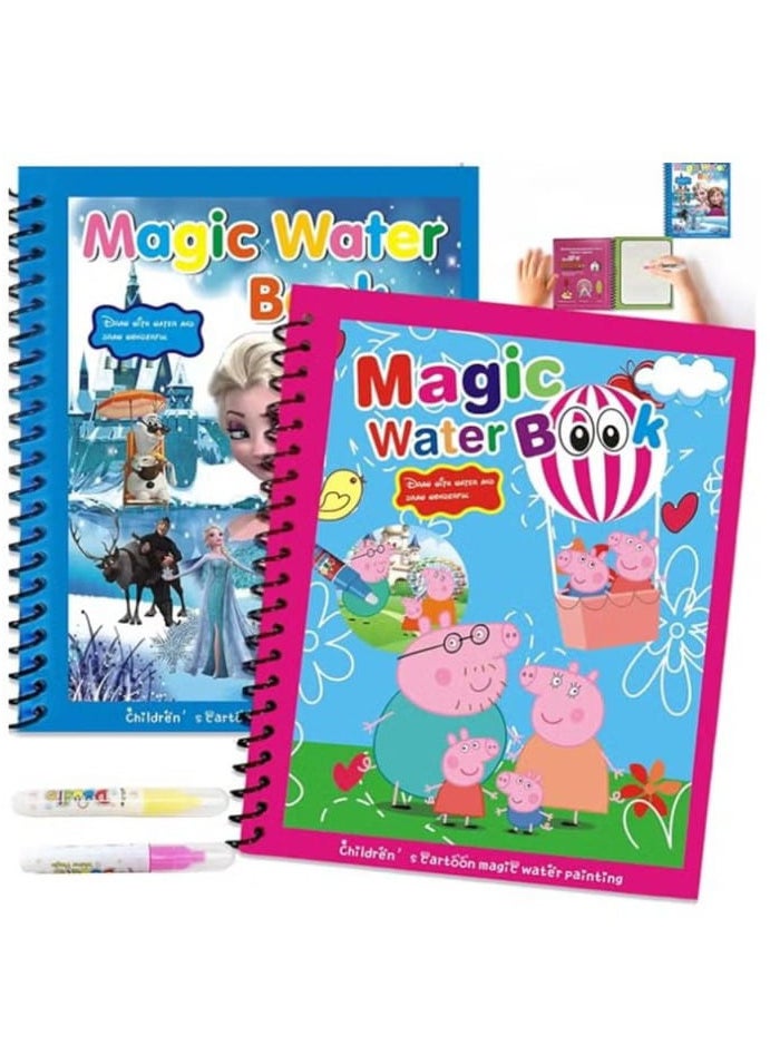 Magic drawing and coloring books for children come with a water pen with Frozen drawings, a set of magic coloring books for boys and girls, to play, teach and draw, a doodle game (for children from 3 years and above)