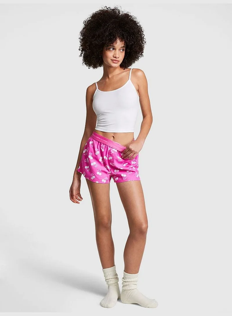 PINK Flannel Boxy Pajama Shorts