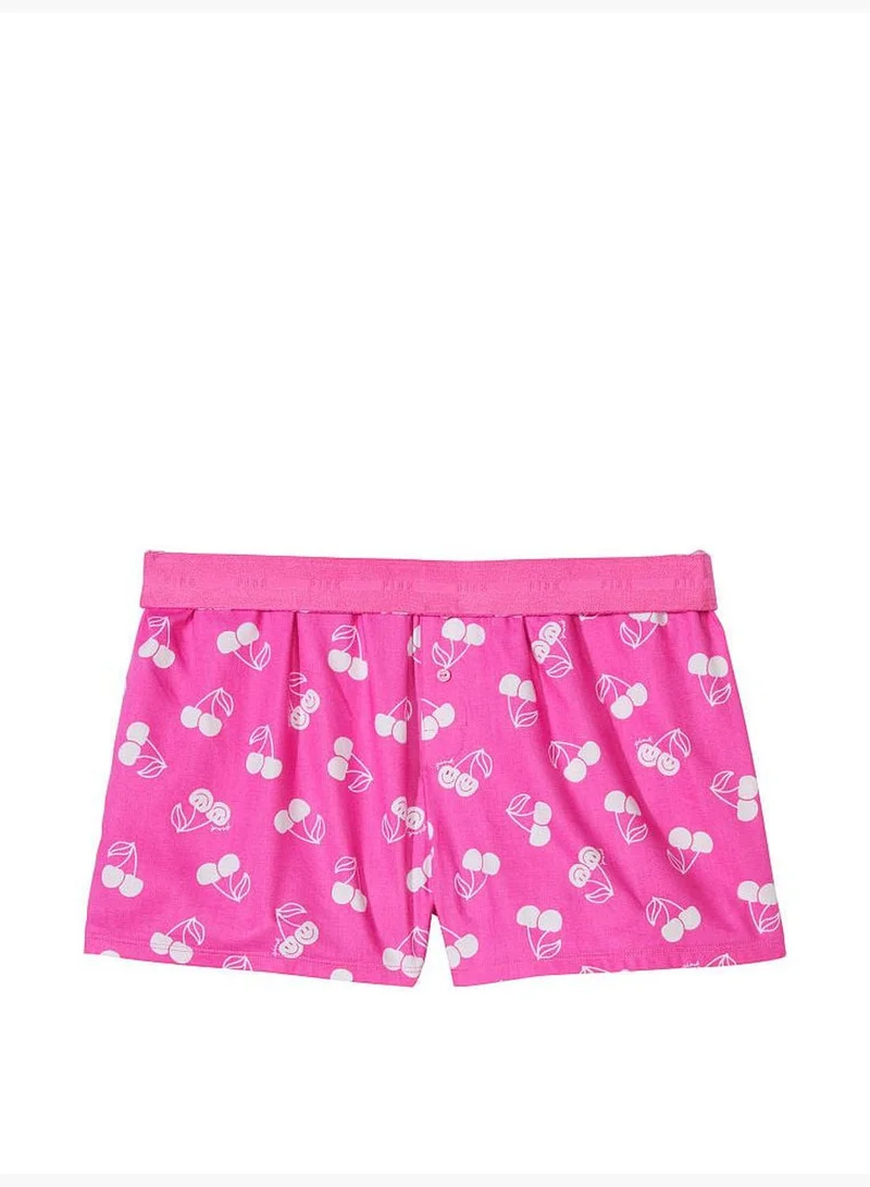 PINK Flannel Boxy Pajama Shorts