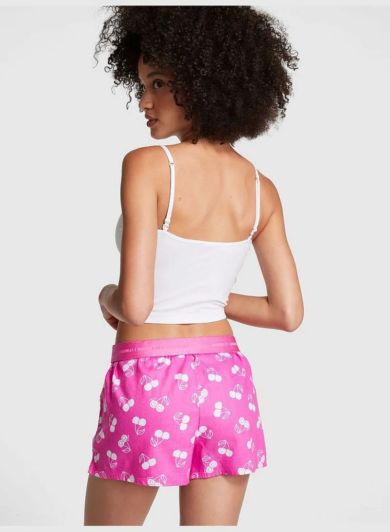 PINK Flannel Boxy Pajama Shorts