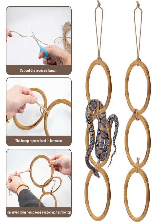 SnowTing Snake Enrichment Rings for Ball Python, Plastic Imitation Wood Playground Enrichment Climbing Toys for Corn Snakes, 6 Rings, 4 Inch Inner Diameter - Image 3