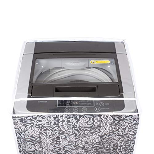 Classic® Top Load Washing Machine Cover Suitable for LG 8 Kg, 8.5 Kg, 9 Kg, 9.5 Kg, 10 Kg (63cmsX63cmsX93cms, Black Flower) - Image 2