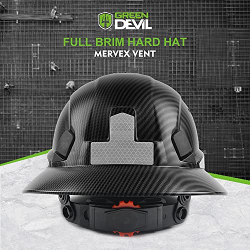 GREEN DEVIL خوذة أمان خضراء شيطانية كاملة الحواف مع تهوية معتمدة من OSHA ، خوذة عمل للرجال والنساء بتصميم نمط مخصص ، نظام تعليق قابل للتعديل بـ 6 نقاط - Image 5