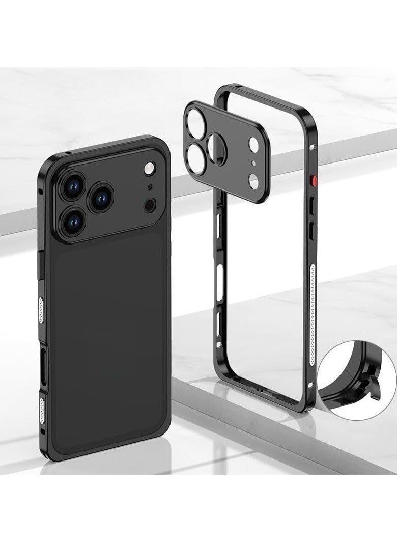 general Case Compatible with IPhone 17 Pro Max Luxury Premium Aluminum Alloy Shockproof Bumper Frame with Metal Lens Protector
