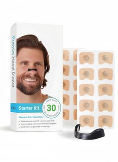 Harse Breath Inhalation Nose Strip Starter Kit (30pieces) - Increases oxygen intake, reduces snoring, improves sleep quality - Sweat resistant, nose strips  - Image 1