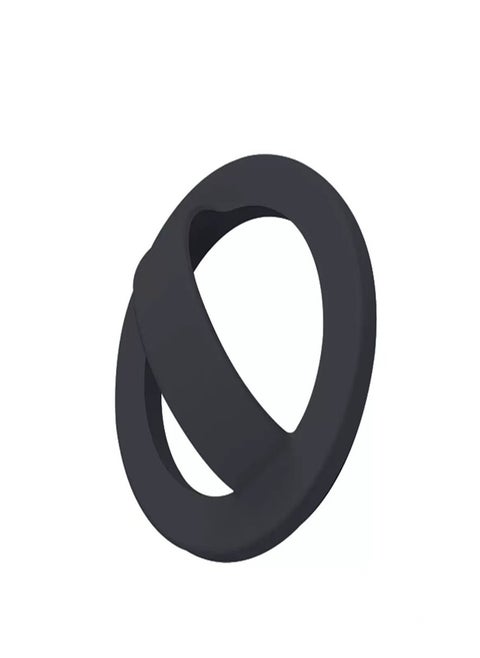 Phone Grip Holder Thin Silicone Finger Loop Ring, Compatible with Magsafe (Black)