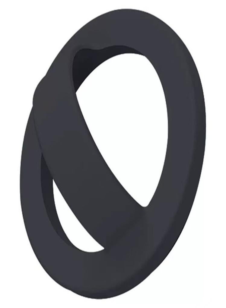 Phone Grip Holder Thin Silicone Finger Loop Ring, Compatible with Magsafe (Black)