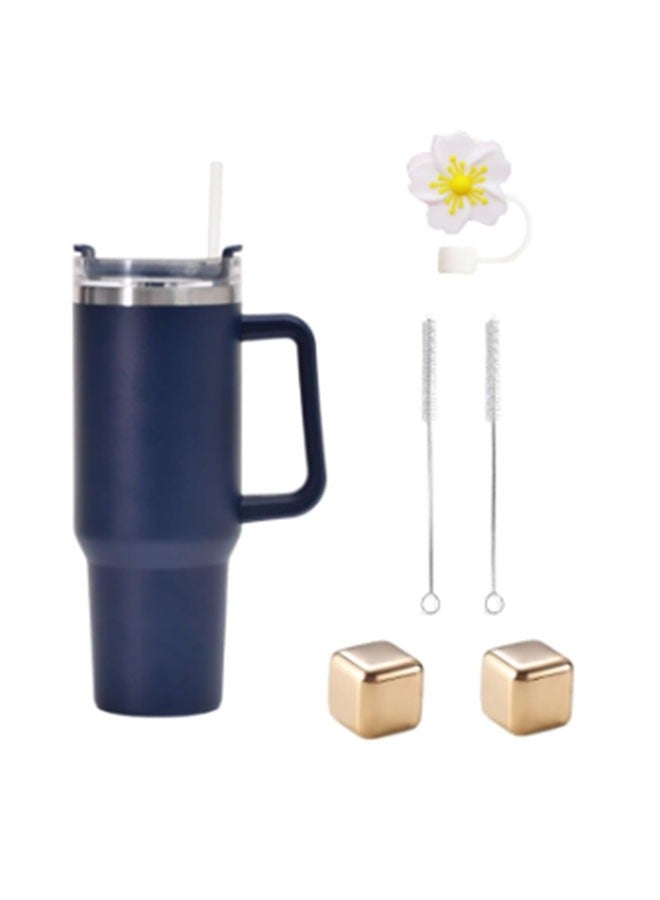 EHOME 40 oz Stainless Steel Tumbler with Handle, Vacuum Insulated Tumblers Bulk, Reusable Double Wall Travel Coffee Mug, Durable Water Bottle(Navy) - Image 1