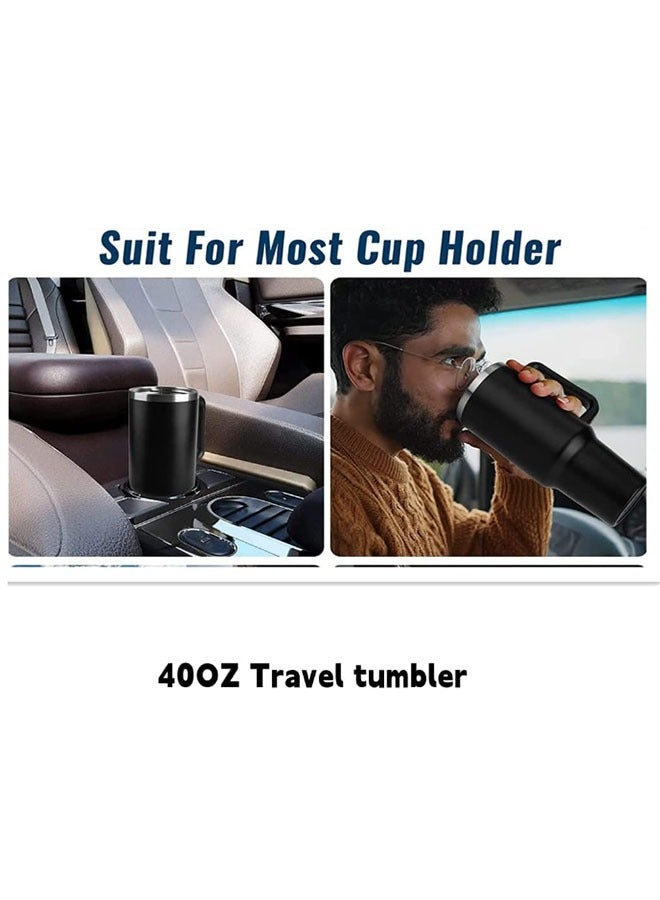 EHOME 40 oz Stainless Steel Tumbler with Handle, Vacuum Insulated Tumblers Bulk, Reusable Double Wall Travel Coffee Mug, Durable Water Bottle(Navy) - Image 3