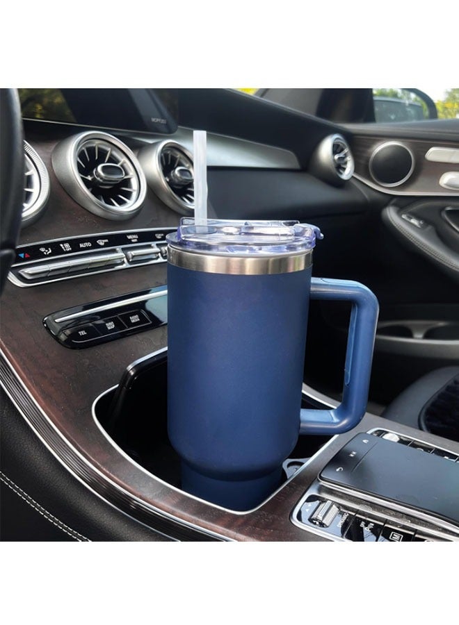 EHOME 40 oz Stainless Steel Tumbler with Handle, Vacuum Insulated Tumblers Bulk, Reusable Double Wall Travel Coffee Mug, Durable Water Bottle(Navy) - Image 4