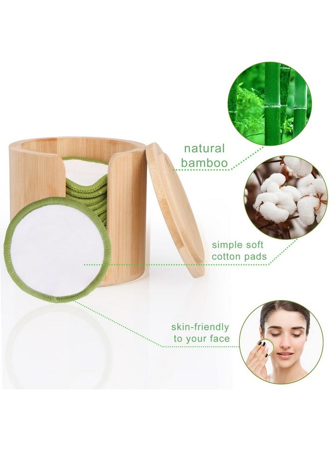 UNIMEIX UNIMEIX 16 Pack Reusable Makeup Remover Pads Bamboo Reusable Cotton Rounds Organic Cotton Pads for Face Facial Cleansing Wipes with Washable Laundry Bag and Bamboo Holder  - Image 2