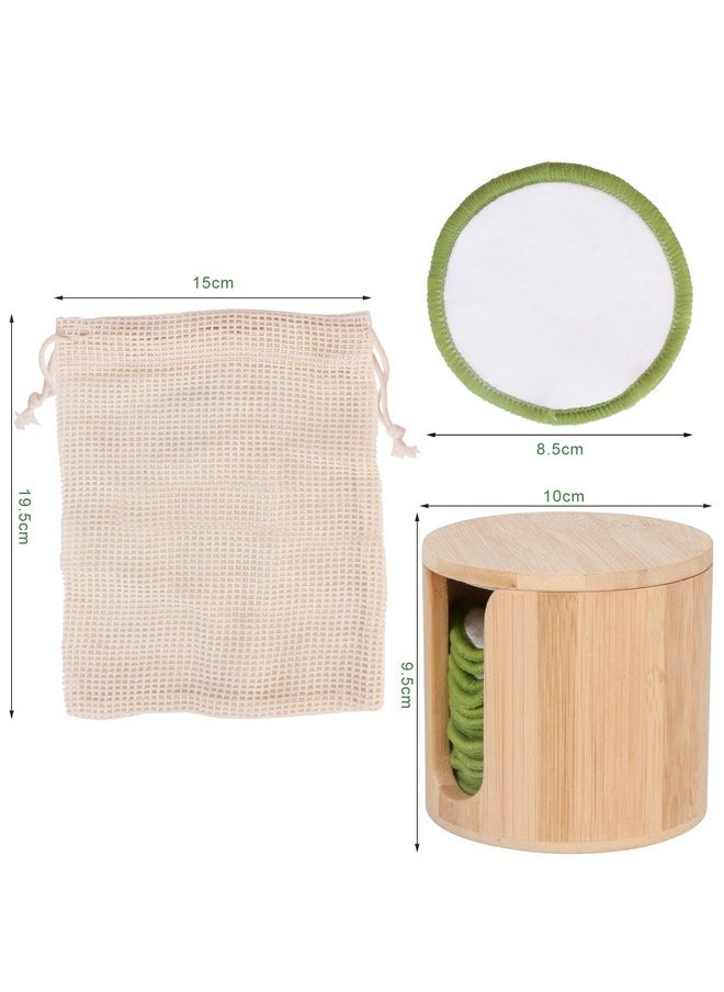 UNIMEIX UNIMEIX 16 Pack Reusable Makeup Remover Pads Bamboo Reusable Cotton Rounds Organic Cotton Pads for Face Facial Cleansing Wipes with Washable Laundry Bag and Bamboo Holder  - Image 3