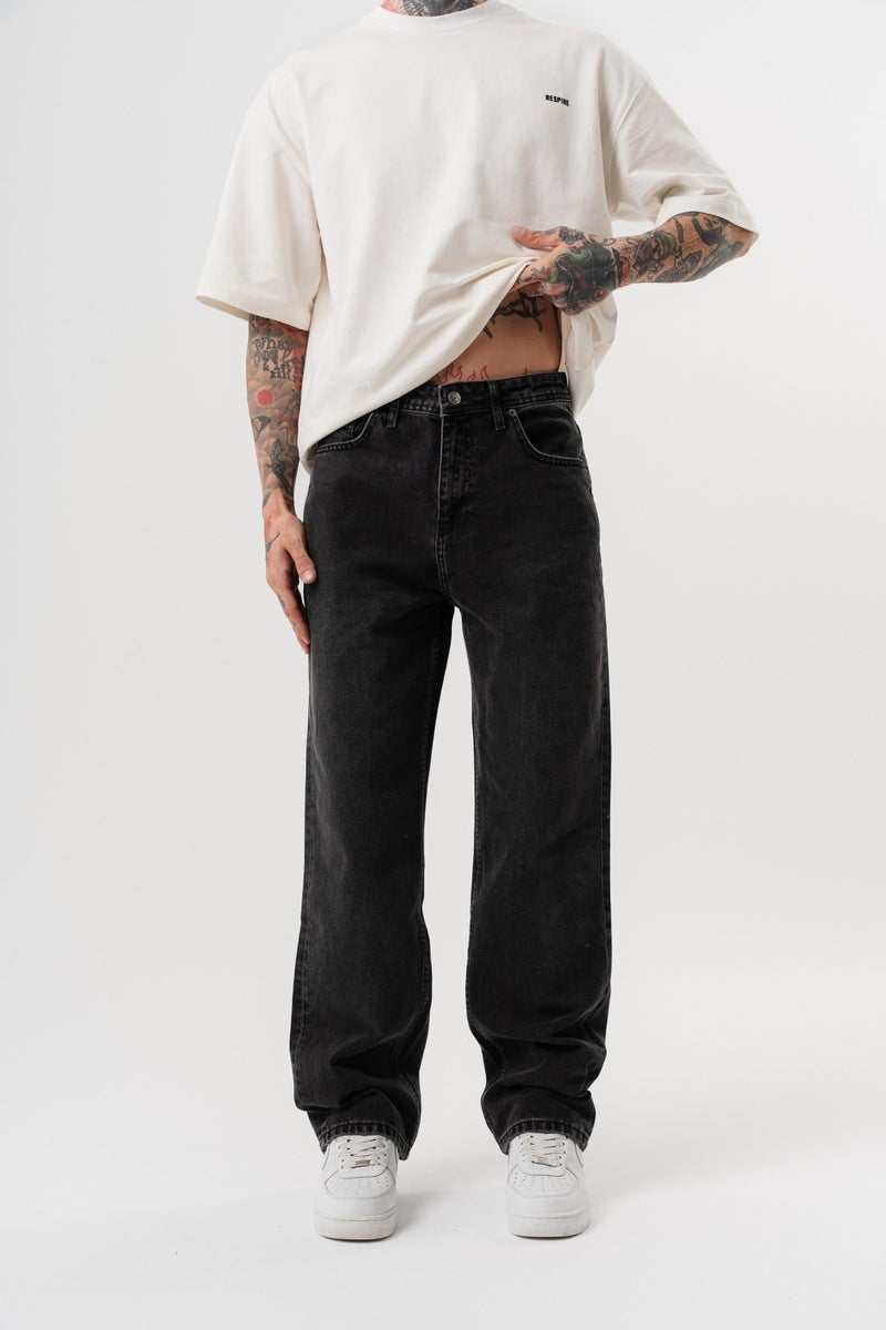 RESPIRE Men's Washed Baggy Pants Anthracite - Image 1