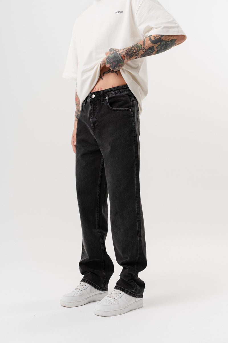 RESPIRE Men's Washed Baggy Pants Anthracite - Image 2