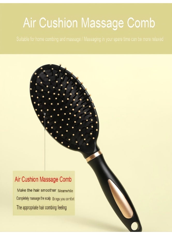 Anti-static massage oval comb, round hairbrush, ventilated hairbrush, detangling comb, patting comb. Suitable for women, men, and children. For wet or dry hair. Detangles, massages, and adds shine. - Image 2