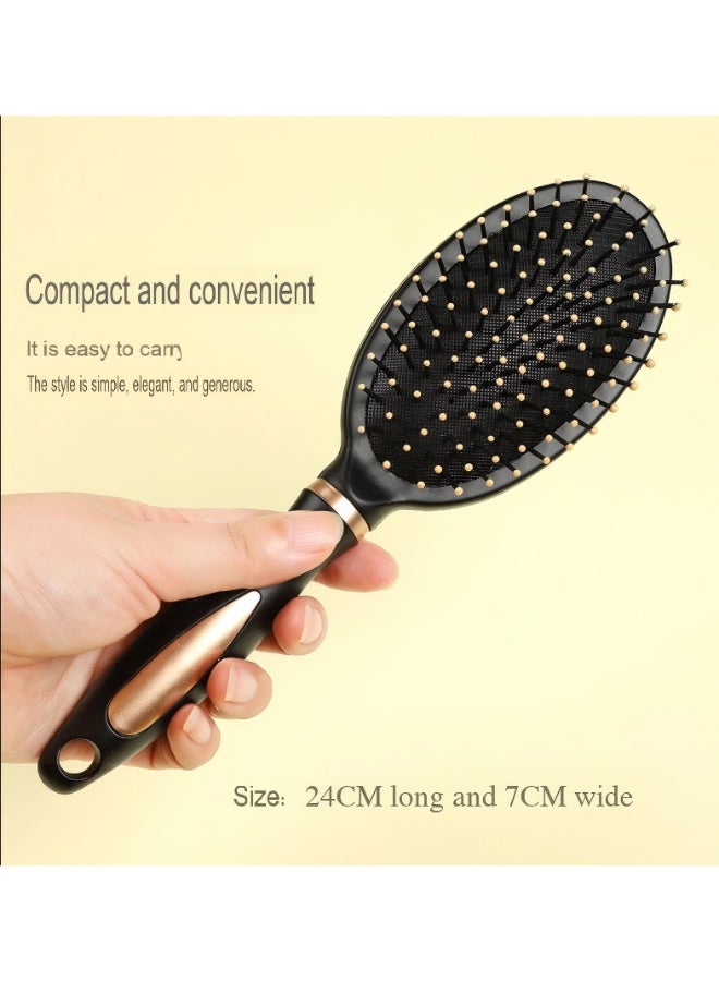 Anti-static massage oval comb, round hairbrush, ventilated hairbrush, detangling comb, patting comb. Suitable for women, men, and children. For wet or dry hair. Detangles, massages, and adds shine. - Image 4