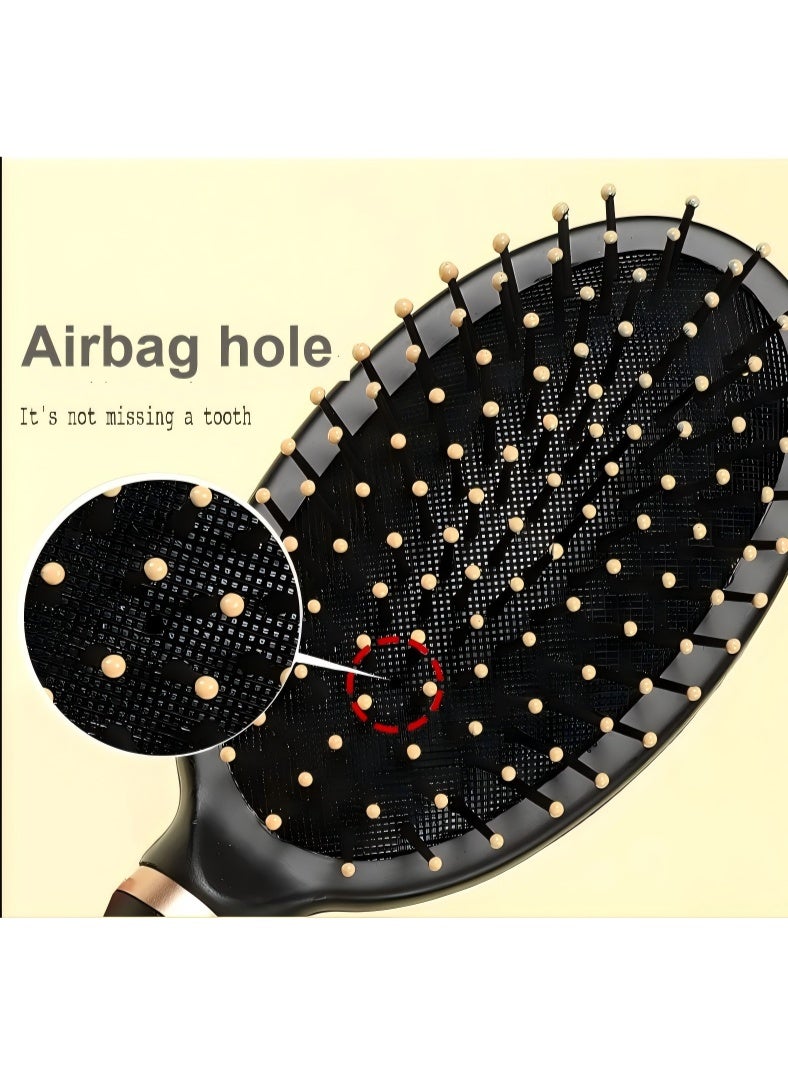 Anti-static massage oval comb, round hairbrush, ventilated hairbrush, detangling comb, patting comb. Suitable for women, men, and children. For wet or dry hair. Detangles, massages, and adds shine. - Image 5