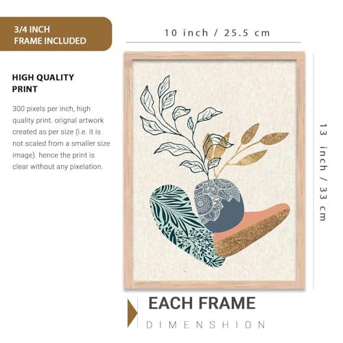 kotart Modern Art Home Decoration Painting Abstract Paintings With Frame For Living Room Bed Room Hotel Wall Decor Digital Reprint Engineered Wood Set of 3 Framed - Image 2