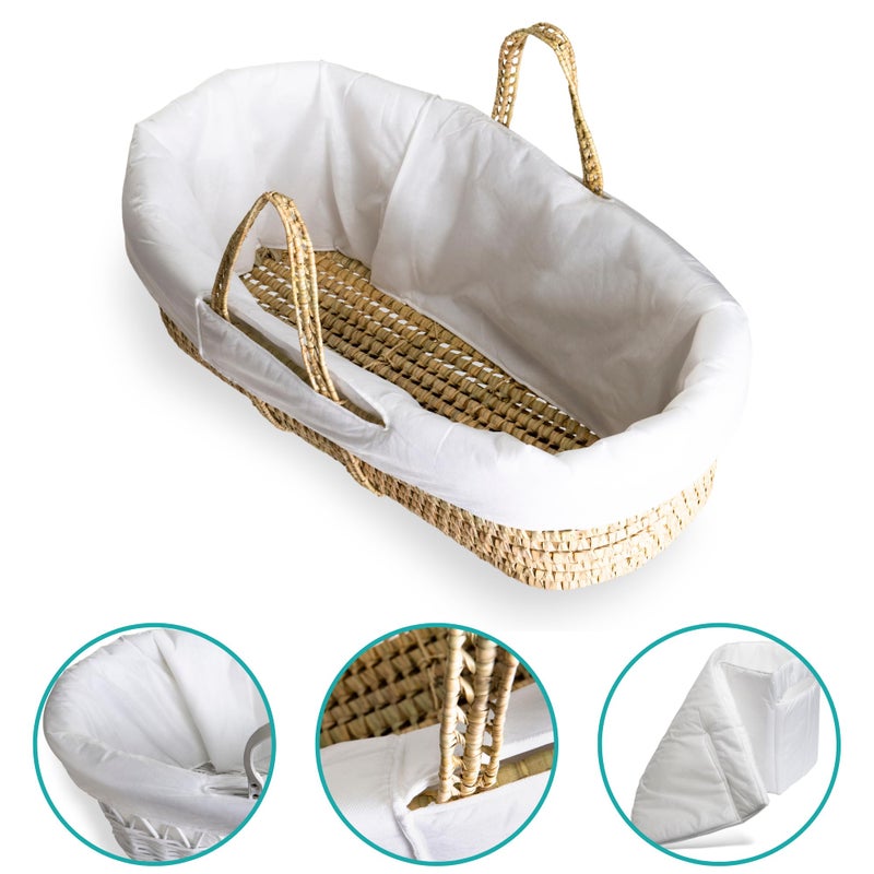 Clair de Lune Quilted Liner for Moses Baskets (White) - Image 2
