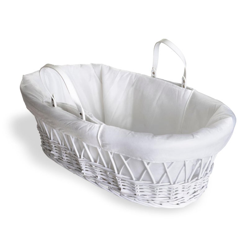 Clair de Lune Quilted Liner for Moses Baskets (White) - Image 1