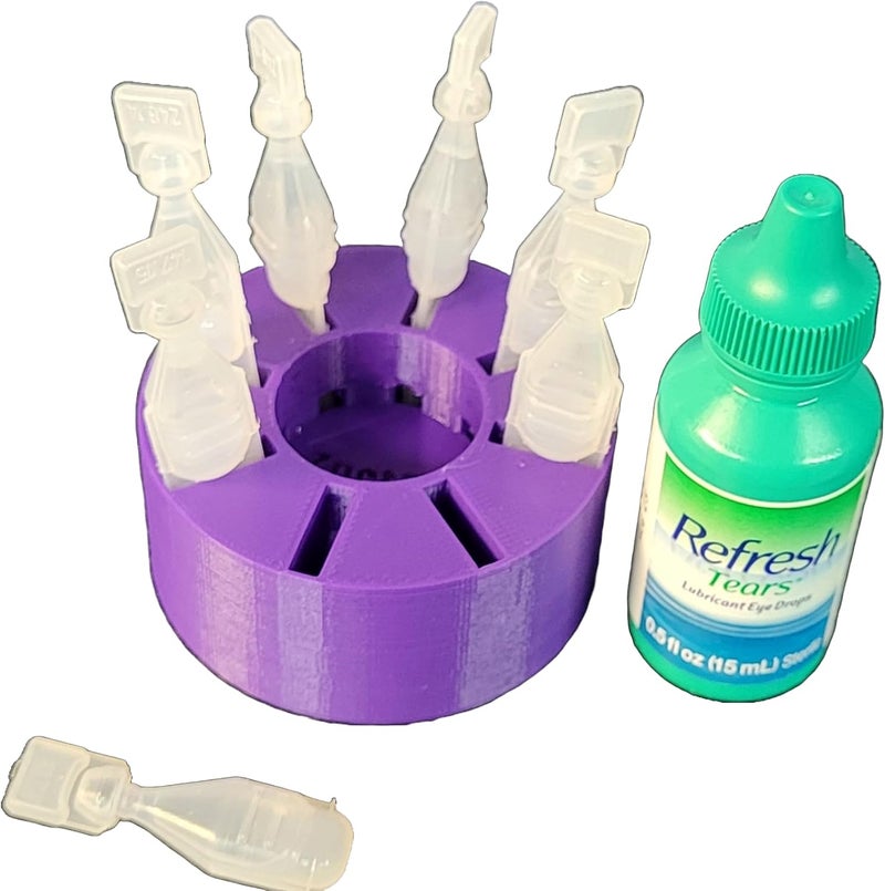 Znet3D Eye Drops Holder - Organizes 8 Single-use Disposable Vials & 1 Eye Drop Bottle - Keep everything together (Purple) - Image 4